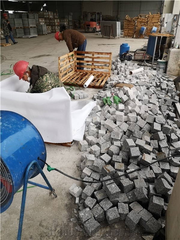 China Sesame White Granite G603 Cobble Stone Paver