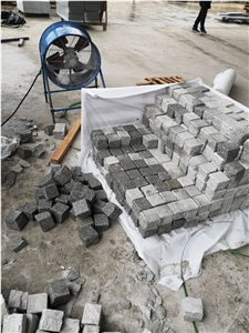New G603 Granite Flamed Cobbles Cube Stone Setts
