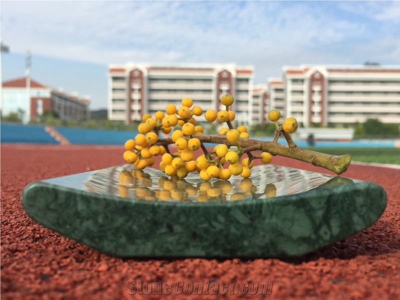 India Green Flower Marble Tray Dishes