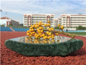 India Green Flower Marble Tray Dishes