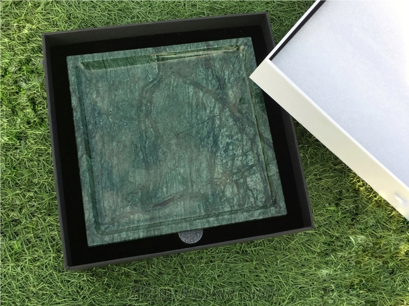 India Green Flower Marble Tray Dishes