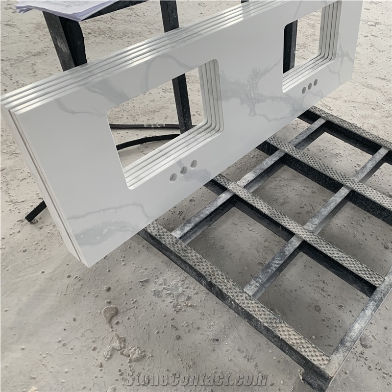 Calacatta White Quartz Vanity Tops