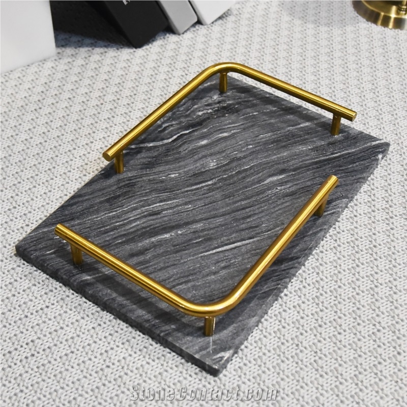 Creative Modern Room Marble Tray with Handle