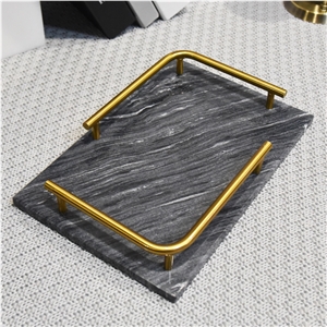Creative Modern Room Marble Tray with Handle