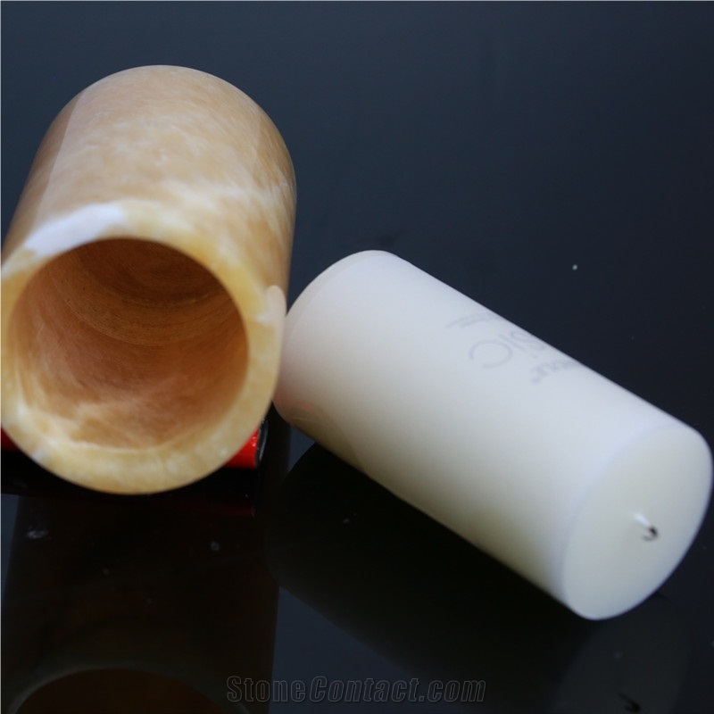 Cylinder Marble Candle Holder