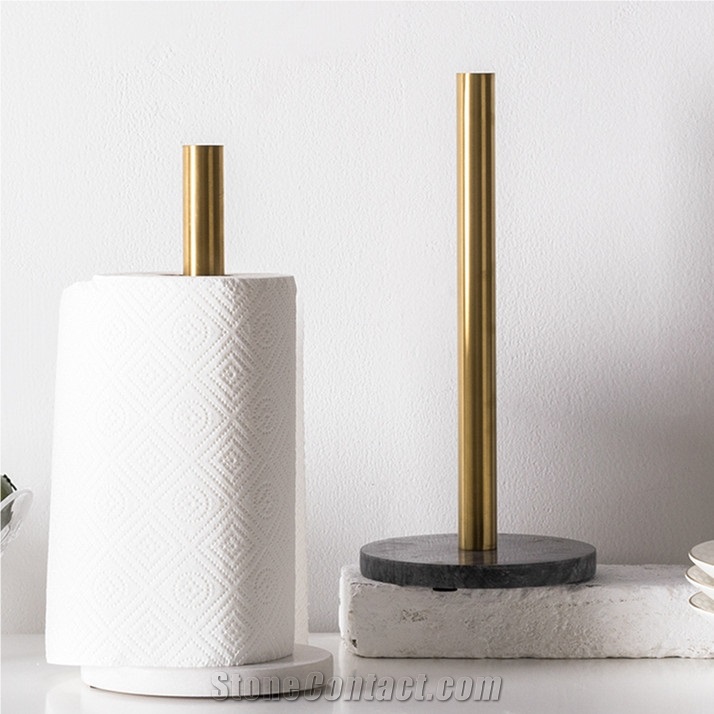 Marble Paper Holder Copper Plated Standing