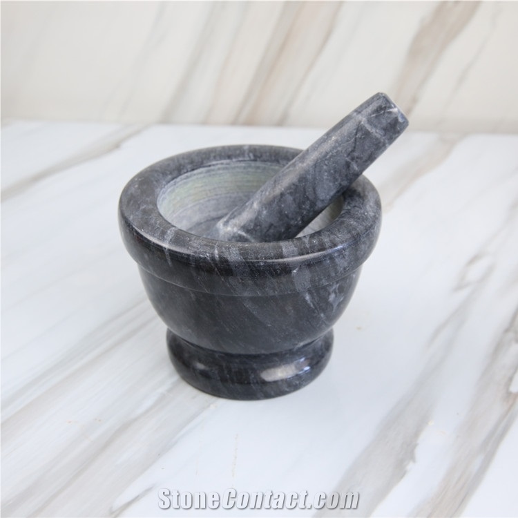 Natural Marble Garlic Mortar Bowl and Pestle
