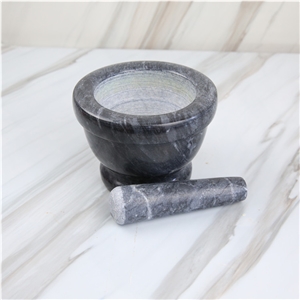 Natural Marble Garlic Mortar Bowl and Pestle