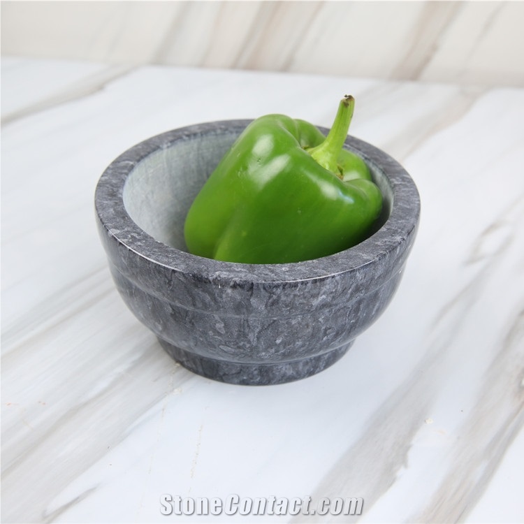 Natural Marble Garlic Mortar Bowl and Pestle