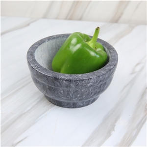 Natural Marble Garlic Mortar Bowl and Pestle
