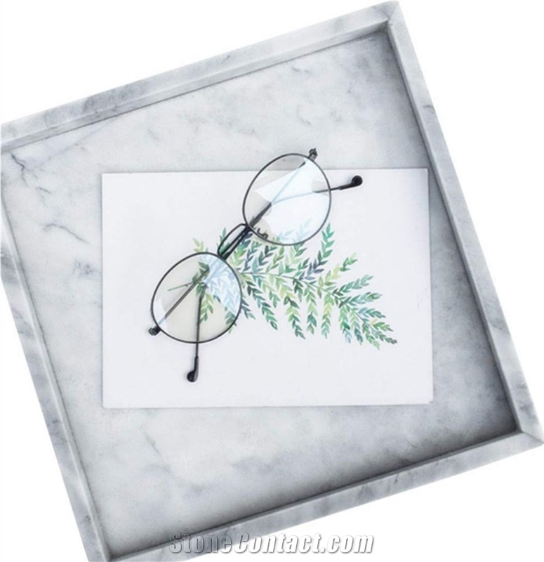 Natural Marble Stonesquare Tray Storage Organizer