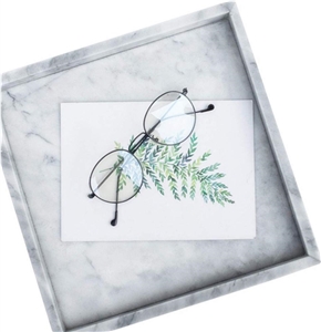 Natural Marble Stonesquare Tray Storage Organizer