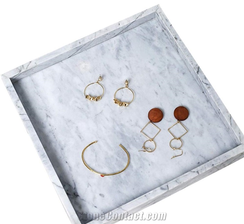 Natural Marble Stonesquare Tray Storage Organizer