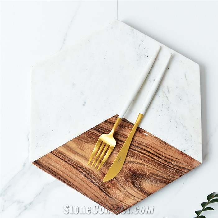 Nordic Simple Marble Solid Wood Cheese Tray