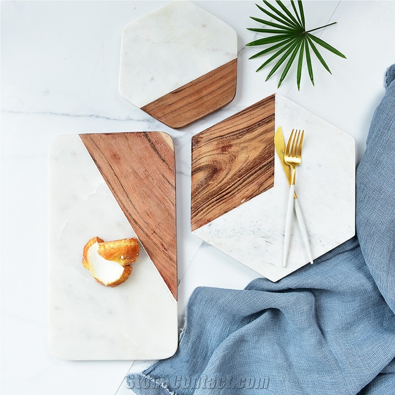 Nordic Simple Marble Solid Wood Cheese Tray