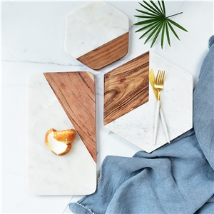 Nordic Simple Marble Solid Wood Cheese Tray