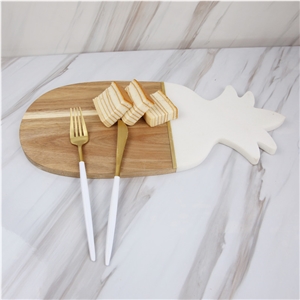 Pineapple Marble and Wood Cheese Board Platter Pineapple Marble and Wood Cheese Board Platter
