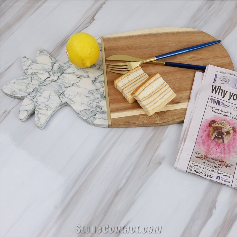 Pineapple Marble and Wood Cheese Board Platter