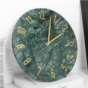Round 12 Inch White Marble Wall Clock