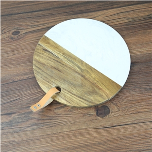 Round Marble Wood Cheese Serving Board