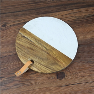 Round Marble Wood Cheese Serving Board