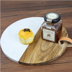 Round Marble Wood Cheese Serving Board