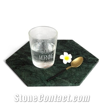 Sandwich/Drink/Bread Marble Serving Hexagon Plate