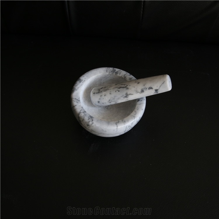 Spice Salt Grinder Marble Mortar and Pestle Set