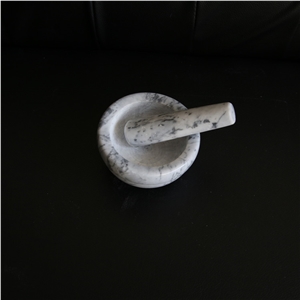 Spice Salt Grinder Marble Mortar and Pestle Set