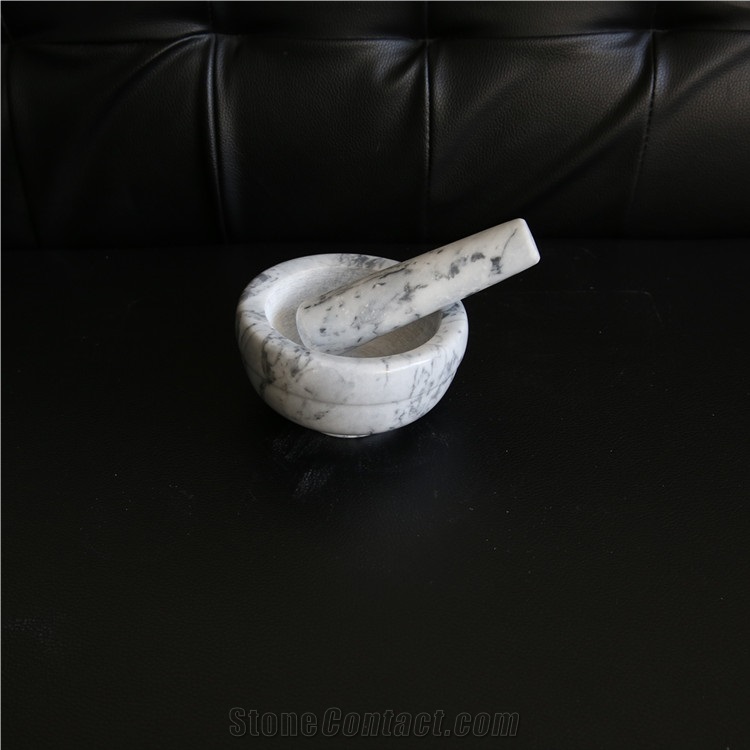 Spice Salt Grinder Marble Mortar and Pestle Set