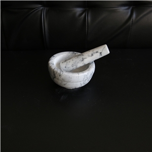 Spice Salt Grinder Marble Mortar and Pestle Set