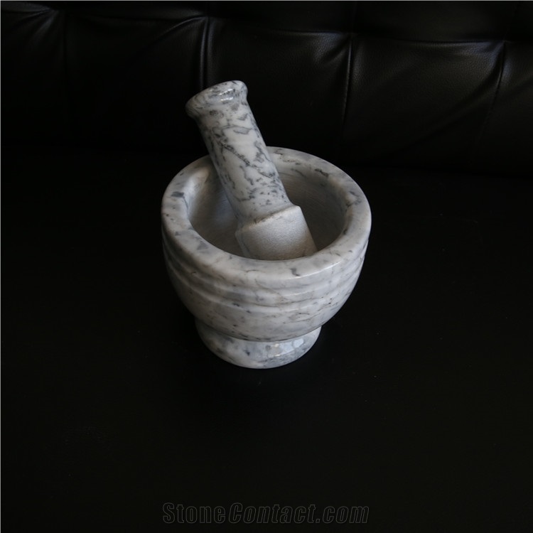 Spice Salt Grinder Marble Mortar and Pestle Set