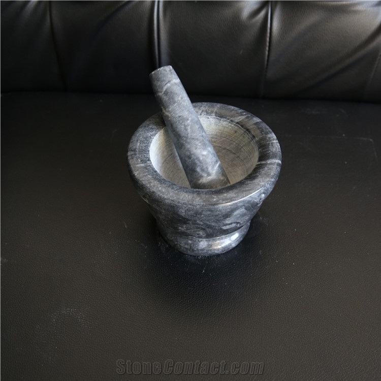 Spice Salt Grinder Marble Mortar and Pestle Set