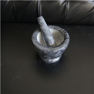 Spice Salt Grinder Marble Mortar and Pestle Set