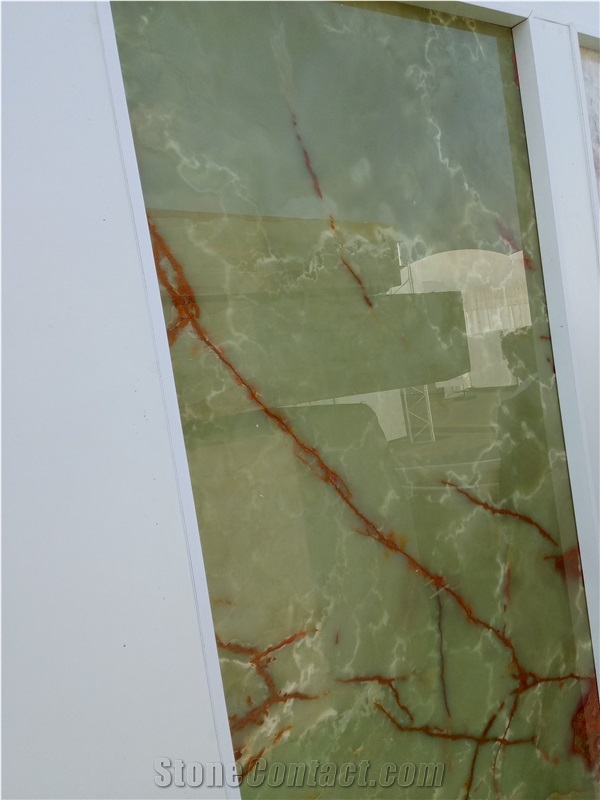 Persian Green Onyx Slabs, Tiles