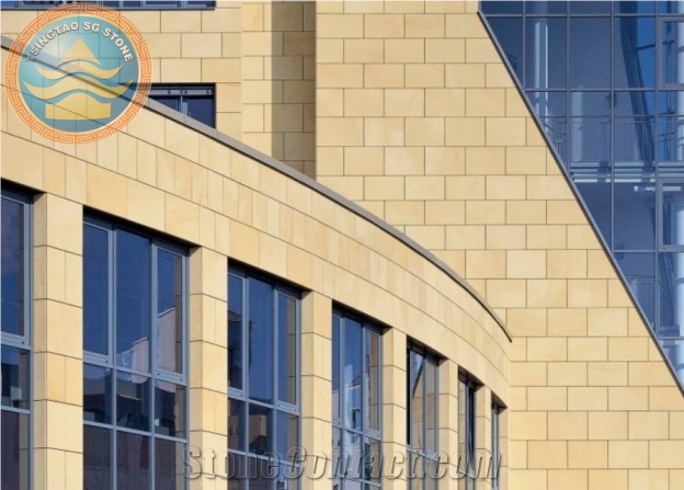 Yellow Sandstone Facade Sawn Cut Surface