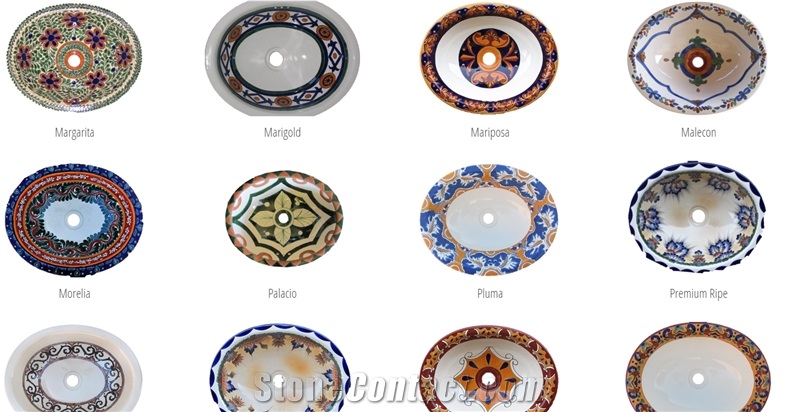 Hand Painted Terracotta Sinks