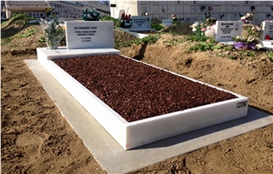 Branco Portugal Marble Tombstone, Gravestone