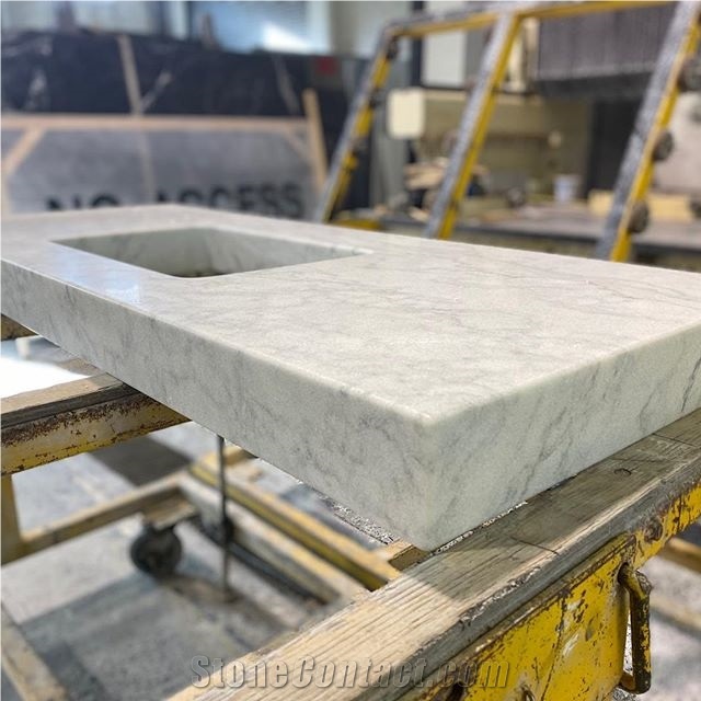 Vancouver Island White Marble Kitchen Countertop