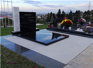 Jet Black Granite Headstones, Tombstone, Gravestone
