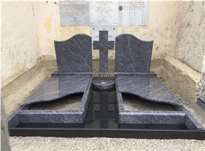 Jet Black Granite Headstones, Tombstone, Gravestone
