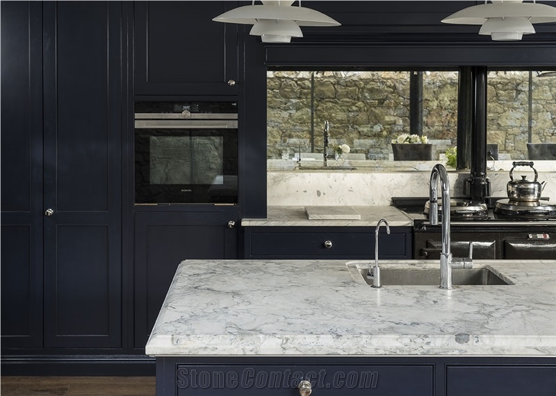 Bianco Eclipse Quartzite Kitchen Countertop