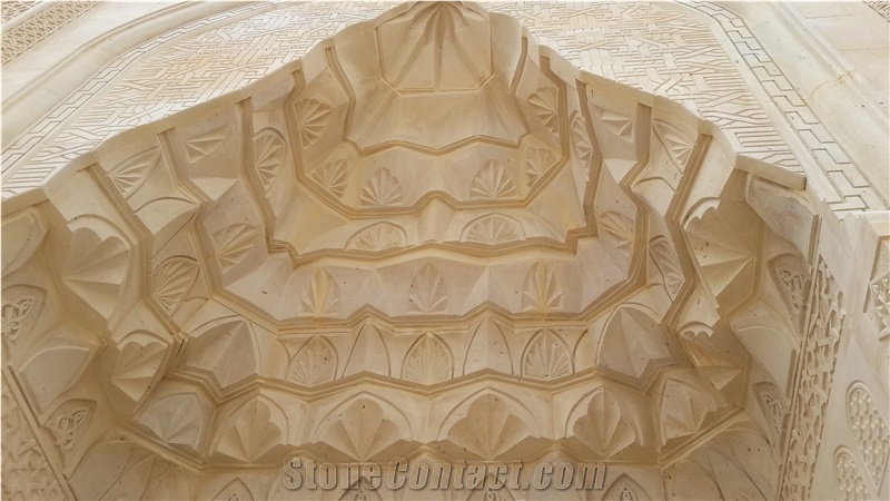 Sahra Yellow Tuff Stone Building Ornaments