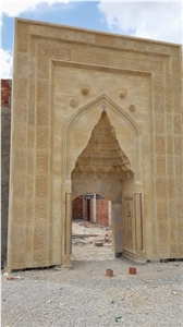 Sahra Yellow Tuff Stone Building Ornaments