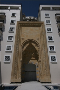 Sahra Yellow Tuff Stone Building Ornaments