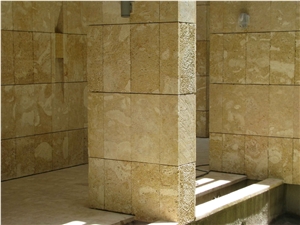 Golden Coral Stone Exterior Wall Application
