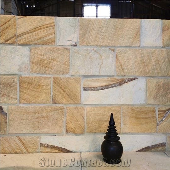 Banded Australian Sandstone Split Wall Blocks