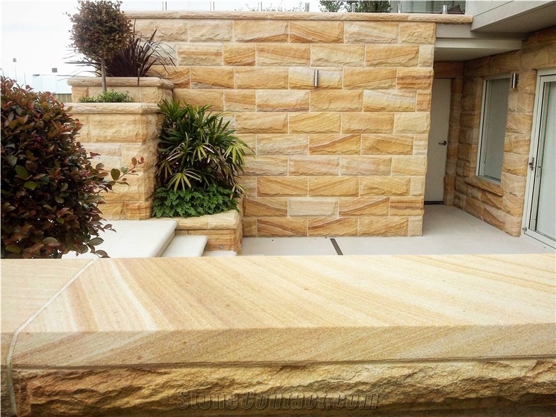 Banded Australian Sandstone Split Wall Blocks