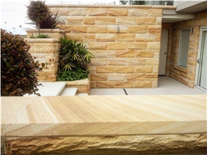 Banded Australian Sandstone Split Wall Blocks