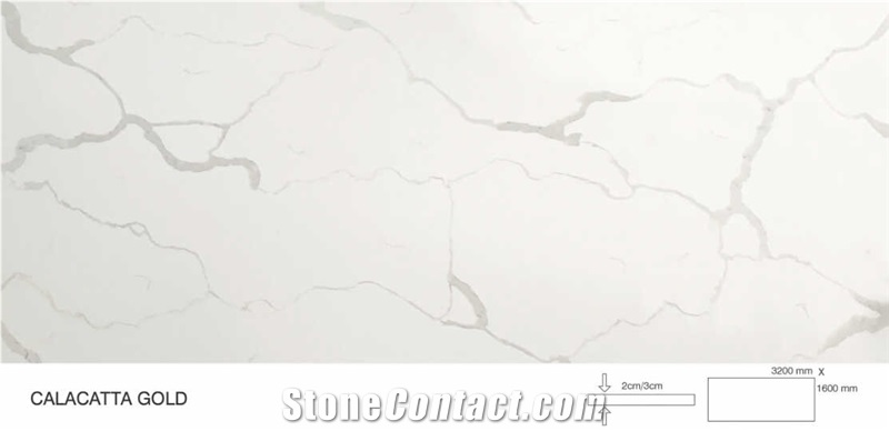Calacatta Gold Quartz Stone for Countertops